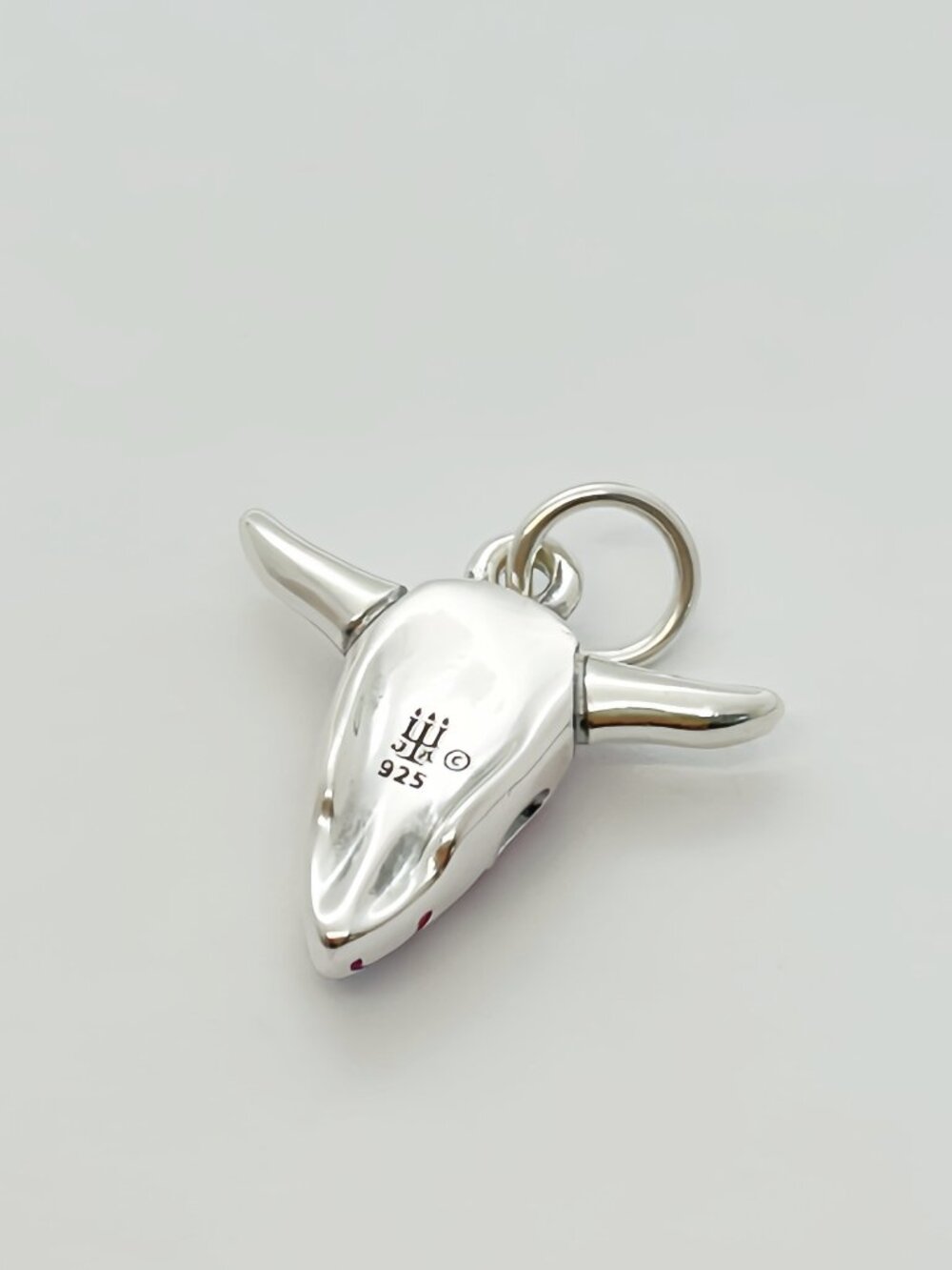 James Avery Enamel Desert Bloom Charm Sterling Silver Floral Cow Skull - Picture 2 of 2